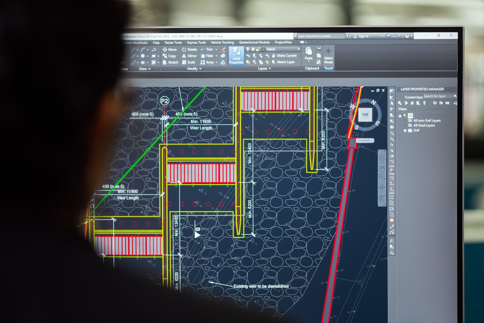 Projeto técnico aberto em software de CAD